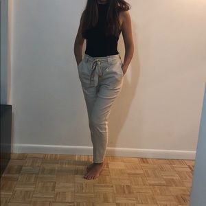 Express linen belted pants